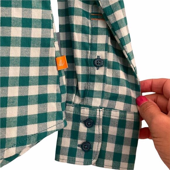 Orvis Lightweight Gingham Mint Green Plaid Blouse - Picture 3 of 7